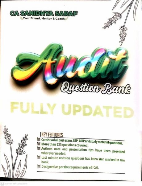Picture of CA Final Advanced Auditing & Professional Ethics Question Bank By CA Sanidhya Saraf Applicable for November 2022 Exam
