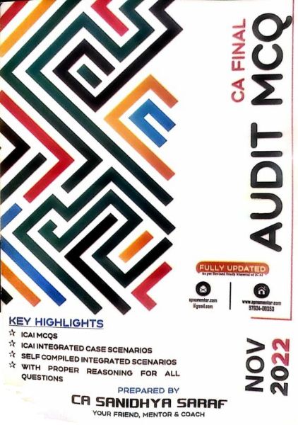 Picture of CA Final Audit Mcq and Integrated Case law  book (Coloured) By CA Sanidhya Saraf 