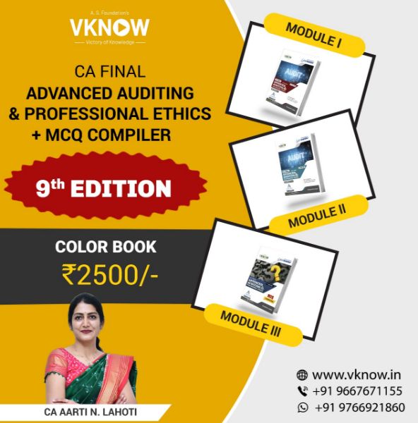 Picture of Book CA Final Audit - Module I, II & III (with MCQ) - 9th Edition (Color Printed Book) By CA Aarti N Lahoti