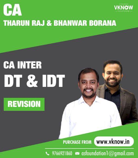 Picture of CA Final DT & IDT (Fastrack Batch) For May & Nov 23 By CA Bhanwar Borana & CA Tharun Raj (Full English)