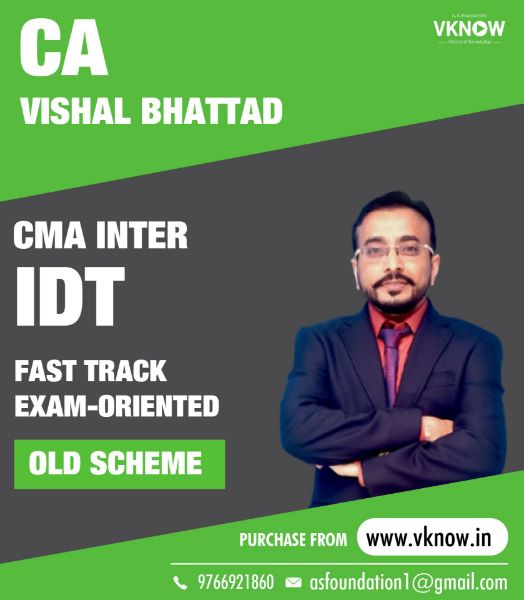 Picture of Old Scheme CMA Inter Indirect Taxation Fast Track Exam-Oriented Batch by CA Vishal Bhattad