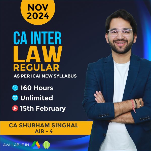 Picture of CA Inter – Corporate & Other Laws Live Regular In Depth (Paper 2) – NOV 24 By CA Shubham Singhal