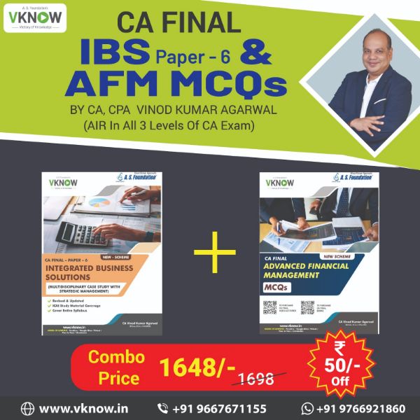 Picture of CA Final IBS Paper 6 + CA Final AFM MCQ Book (New Scheme) by CA Vinod Kumar Agarwal Sir