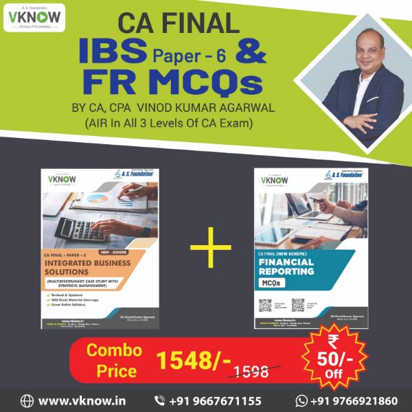 Picture of CA Final IBS Paper 6 + CA Final FR MCQ Book (New Scheme) by CA Vinod Kumar Agarwal Sir