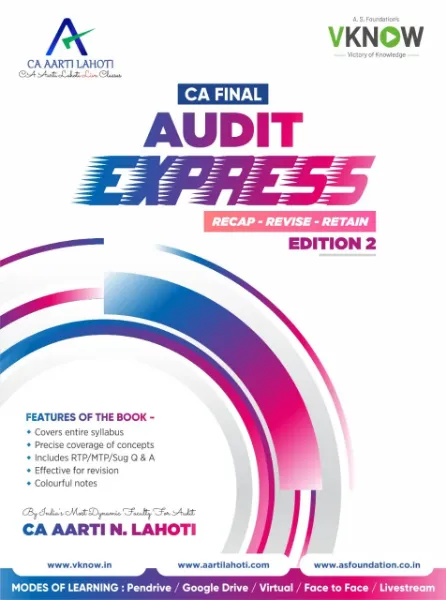 Picture of Book CA Final Audit Express Revision Edition 2.0 By CA Aarti Lahoti