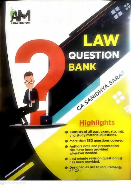 Picture of CA Final Corporate And Economic Law Question Bank By CA Sanidhya Saraf 