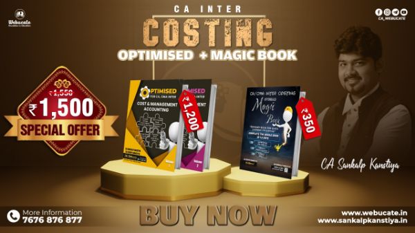 Picture of Book - CA Inter Cost and Management Accounting Optimised Book And Magic Summary Book By CA Sankalp Kanstiya