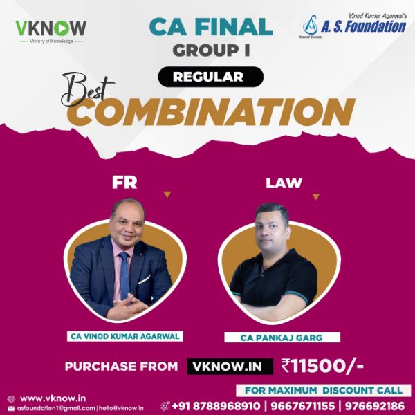 Picture of Combo CA Final FR & LAW Regular by CA Vinod Kumar Agarwal  & CA Pankaj Garg