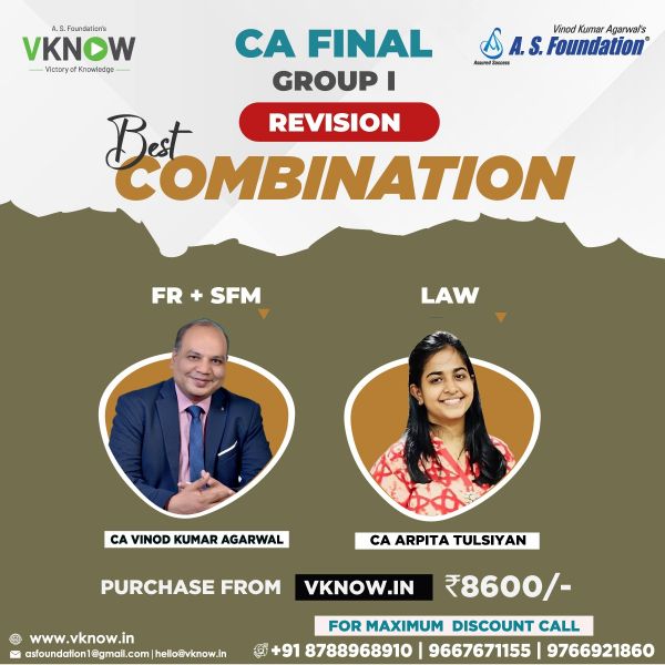 Picture of Combo CA Final FR + SFM & LAW Revision by CA Vinod Kumar Agarwal  &  CA Arpita Tulsiyan