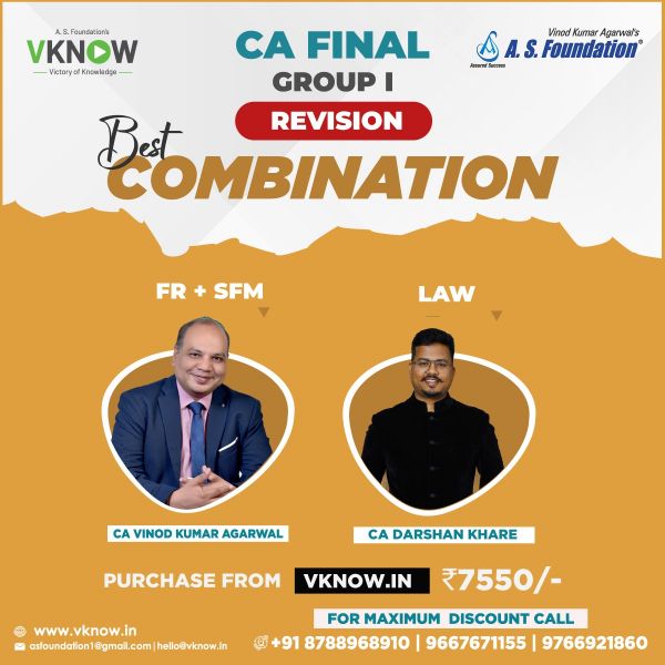 Picture of Combo CA Final FR + SFM & LAW Revision by CA Vinod Kumar Agarwal  & CA Darshan Khare 