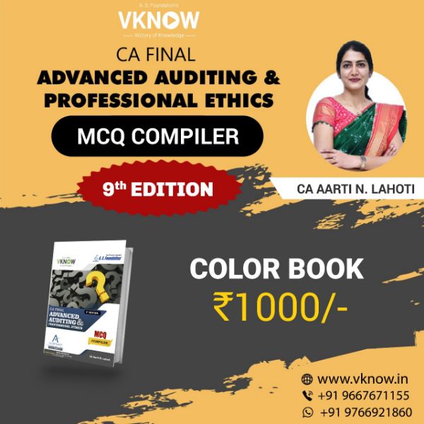 Picture of Book CA Final Audit - Module III - MCQ Compiler - 9th Edition (Color Printed Book) By CA Aarti N Lahoti 