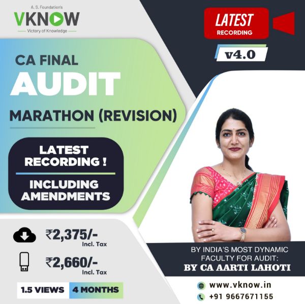 Picture of CA Final - Audit English - Marathon Revision Batch - Version 4.0 - CA Aarti N. Lahoti
