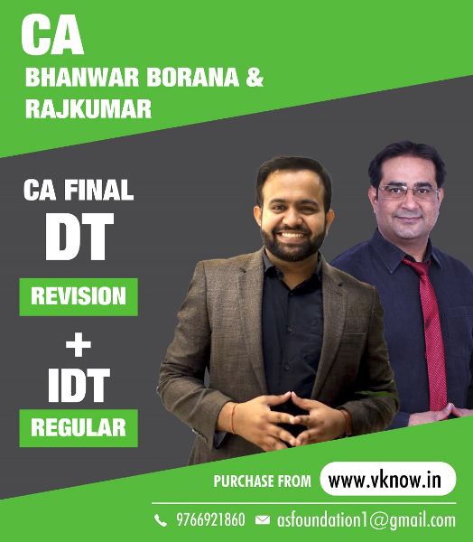 Picture of CA/CMA Final – Direct Tax FASTRACK BATCH & Indirect Tax REGULAR BATCH 2.0 For May & Nov 23 – CA Bhanwar Borana & CA Rajkumar (COMBO)