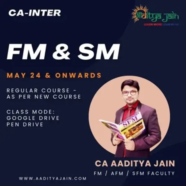 Picture of CA INTER FM & SM WITH100% STOCK MARKET PRACTICAL CLASS FREE WORTH Rs.5000 & ONE DAY MARATHON