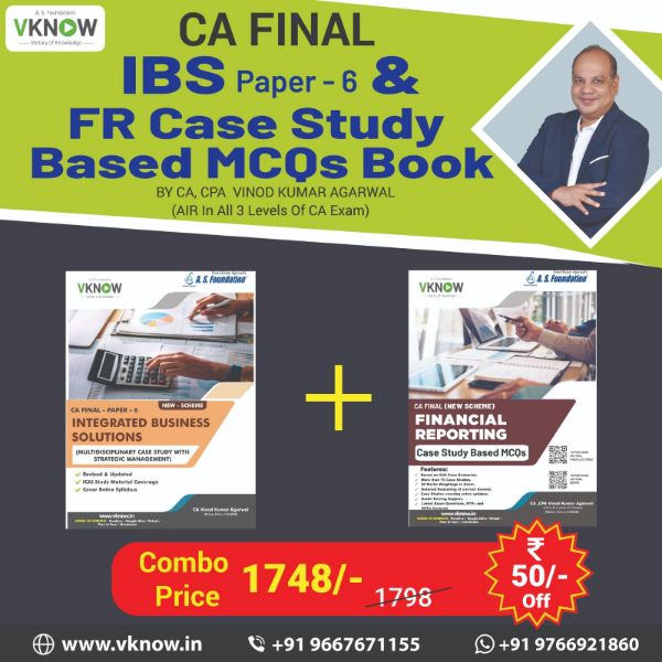 Picture of CA Final IBS Paper 6 + CA Final FR Case Study Based MCQ Book (New Scheme) by CA Vinod Kumar Agarwal Sir