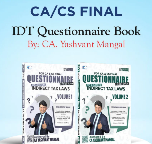 Picture of Questionnaire + MCQs Book 12th Revised Edition By CA Yashvant Mangal For Sep 25, Jan 26, May 26 & Onwards