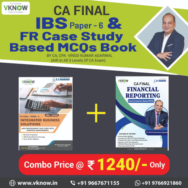 Picture of CA Final IBS Paper 6+ CA Final FR Case Study Based MCQ Book (New Scheme) by CA Vinod Kumar Agarwal Sir