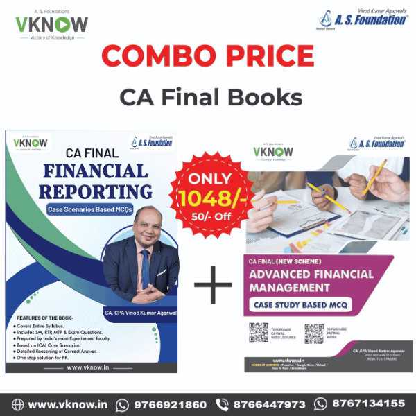 Picture of CA Final AFM Case Study Based MCQ Book + CA Final FR Case Study Based MCQ Book (New Scheme) by CA Vinod Kumar Agarwal Sir