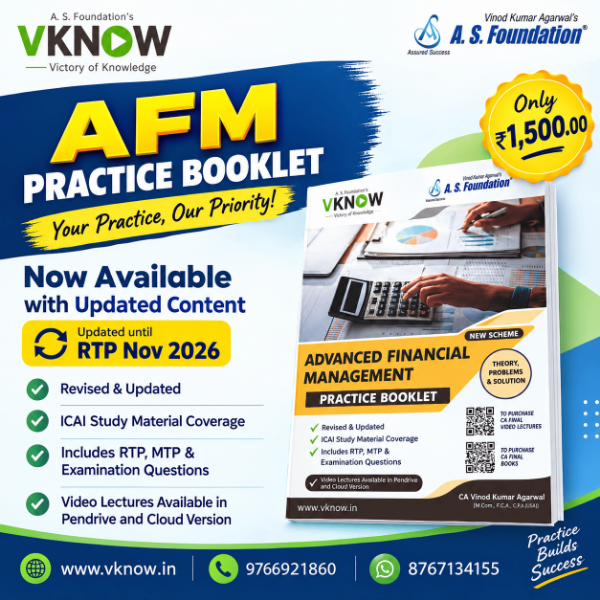 Picture of CA FINAL AFM  PRACTICE BOOKLET by CA Vinod Kumar Agarwal